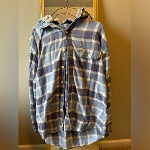 American Eagle Flannel with attachable hood